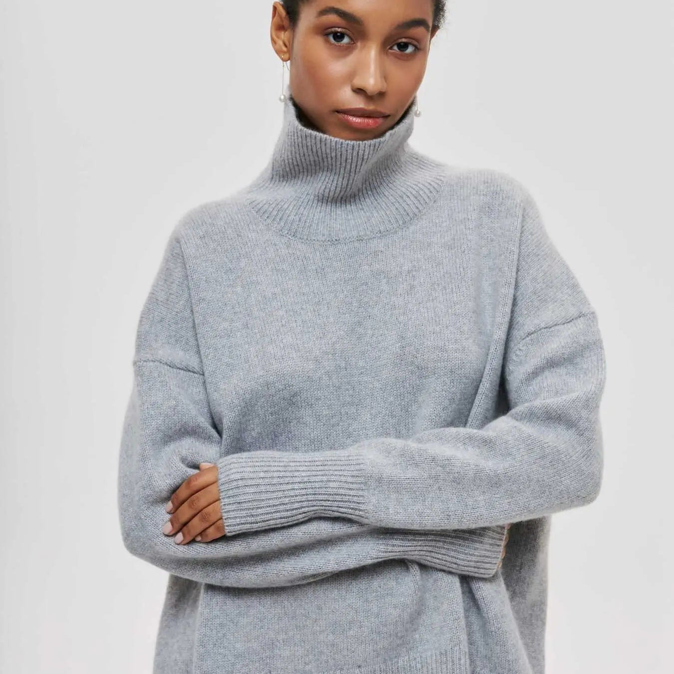 Women’s Oversized Turtleneck Knit Sweater