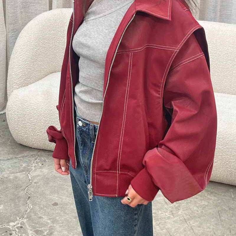 Women’s Oversized Vintage Red Corduroy Jacket
