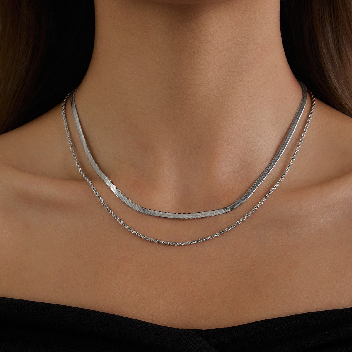 Women’s Classic Herringbone Snake Chain Necklace