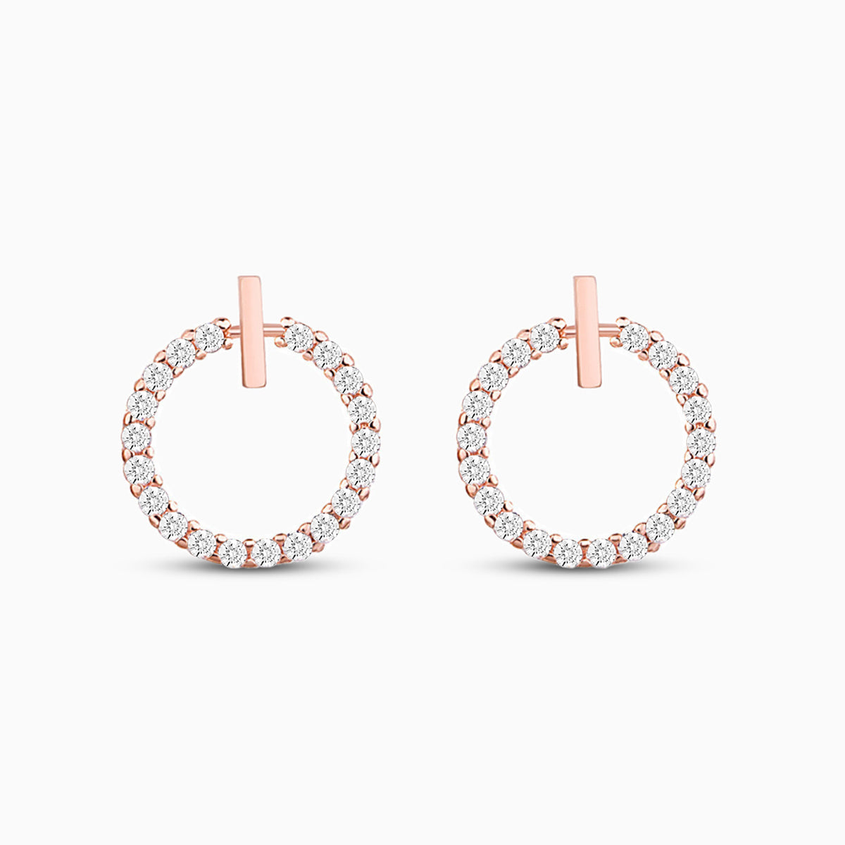 Women’s Sparkling Crystal Circle Stud Earrings